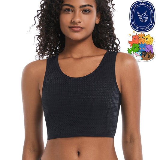 REBORN: Summer Pick Mesh Fabric Pullover Chest Binder (BLACK)