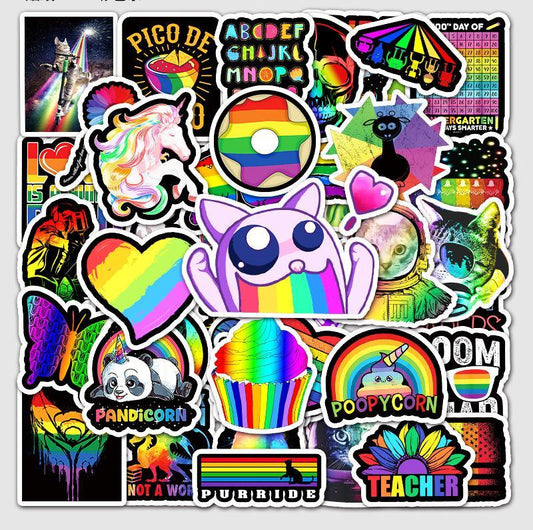 LGBT Rainbow Pride DIY Stickers For Laptop, Suitcase, Fridge, Helmet, Phone Case, Skateboard