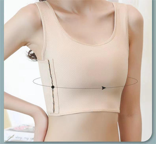 Summer Pick Breathable Elastic Soft Chest Binder with Clasp Hooks