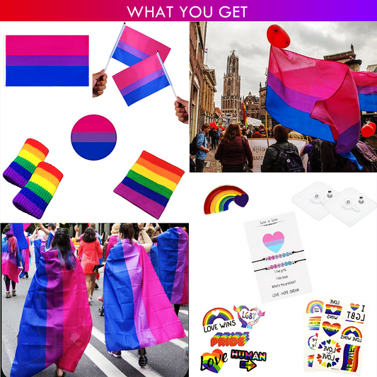 Pride 2022 All-in-One 18pcs Bisexual Pride Stuff Gift Set