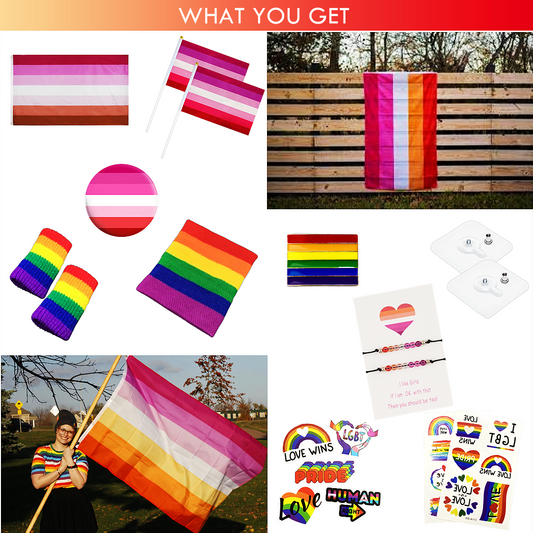 Pride 2022 All-in-One 18pcs Lesbian Pride Stuff Gift Set
