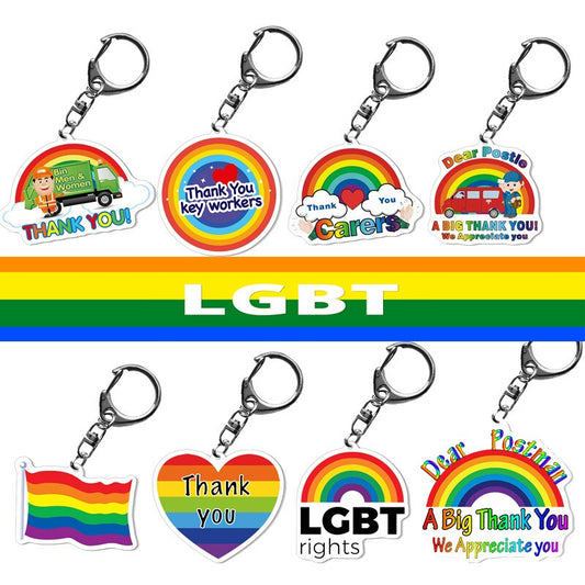 LGBT Rainbow Flag Shape Keychain Holiday Gifts