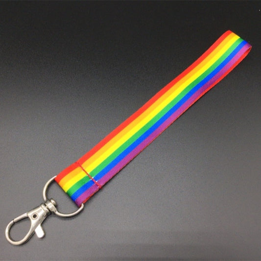 LGBT Rainbow Pride Colorful Striped Lanyard Key Chains