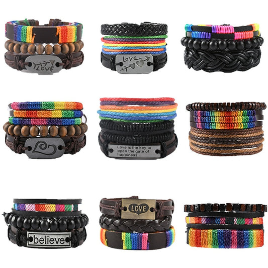 LGBT Rainbow Pride Colorful Braided Bracelets Valentine's Day Gift