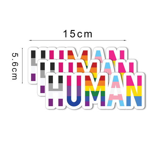 LGBT Unicorns 5.6*15cm Rainbow Pride HUMAN Car Sticker
