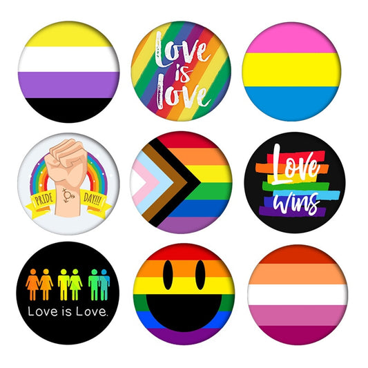 LGBT Rainbow Pride Badge Falg Heart Cute Pins