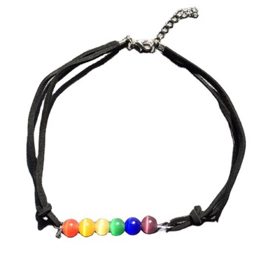 LGBT Rainbow Pride Adjustable Opal Choker Necklaces Valentine's Day Gift