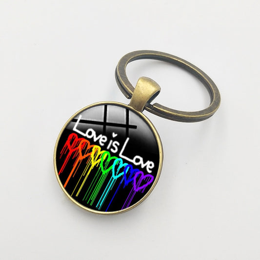 LGBT Rainbow Pride Crystal Keychains Car Keyrings