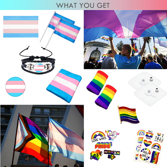 Pride 2022 All-in-One 18pcs Transgender Pride Stuff Gift Set