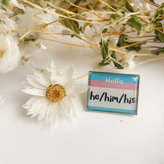 LGBT Pride Parade Transgender Pride Pronouns Pin HE/HIM/HIS Brooch Come Out Pin