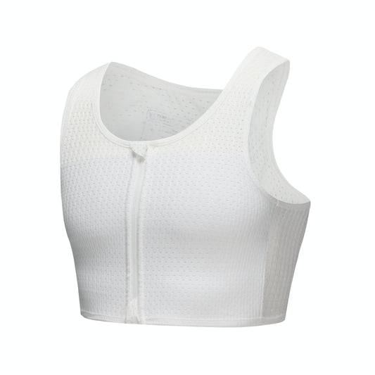 REBORN II: Mesh Fabric Zipper Chest Binder (WHITE)