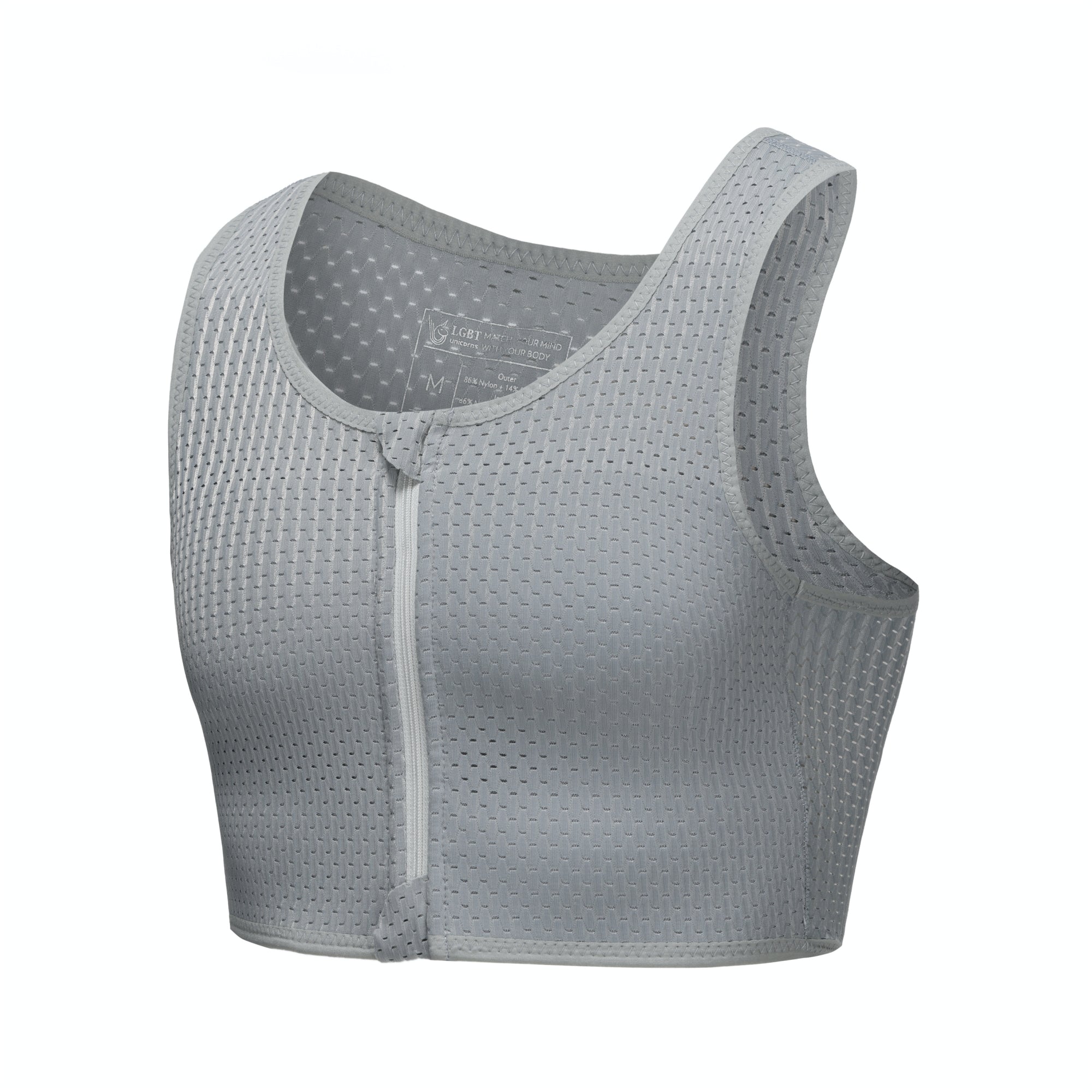 REBORN II: Summer Pick Mesh Fabric Zipper Chest Binder (Grey) – LGBT ...