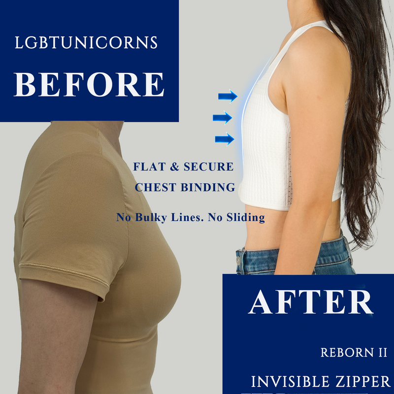 REBORN II: Mesh Fabric Zipper Chest Binder (WHITE)