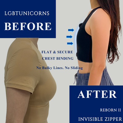 REBORN II: Mesh Fabric Zipper Chest Binder (BLACK)