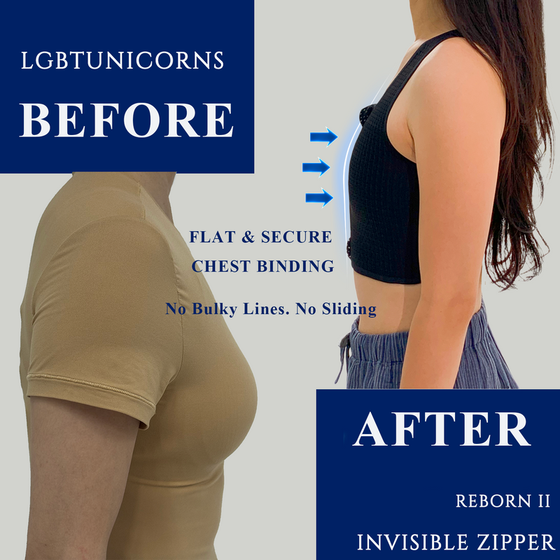 REBORN II: Mesh Fabric Zipper Chest Binder (BLACK)