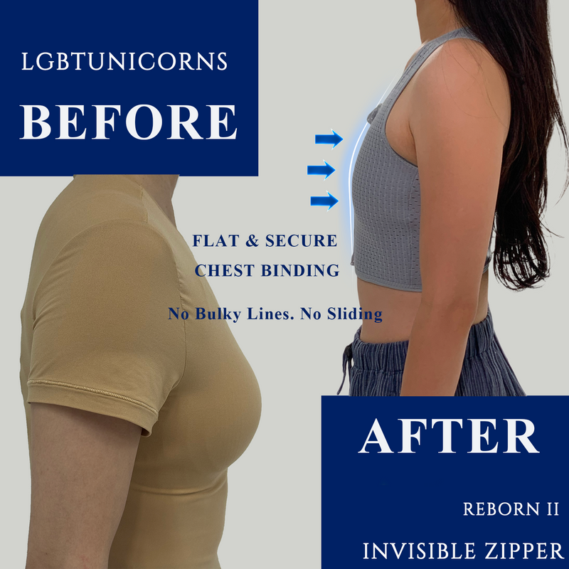 REBORN II: Mesh Fabric Zipper Chest Binder (Grey)