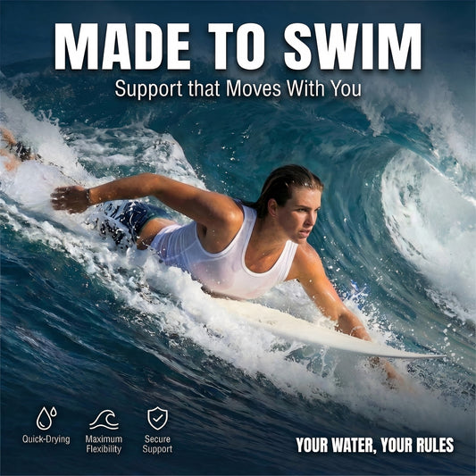 【YOLO II】MADE TO SWIM - Mesh Fabric Long Tank Binder (WHITE)