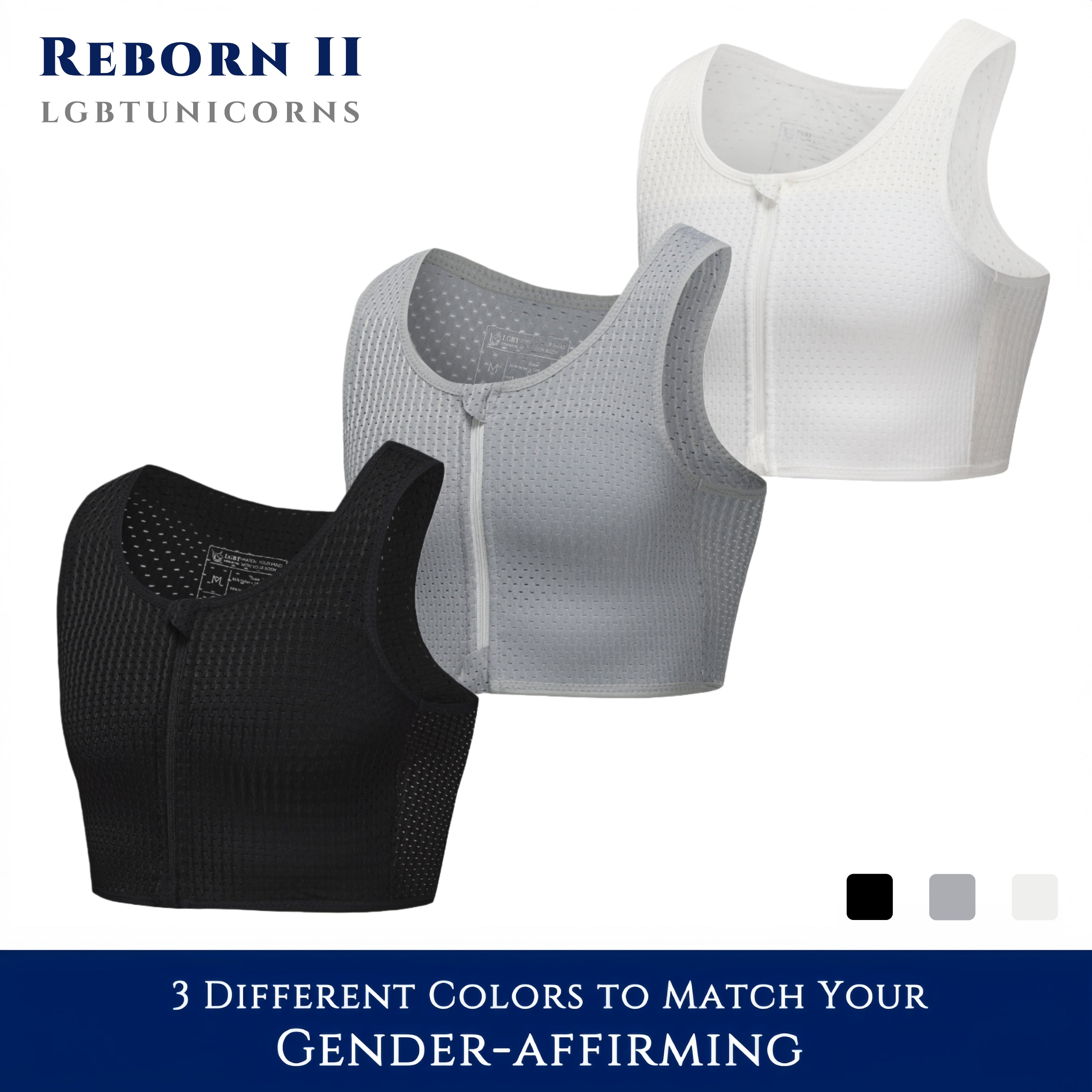 REBORN II: Summer Pick Mesh Fabric Zipper Chest Binder (BLACK) – LGBT ...