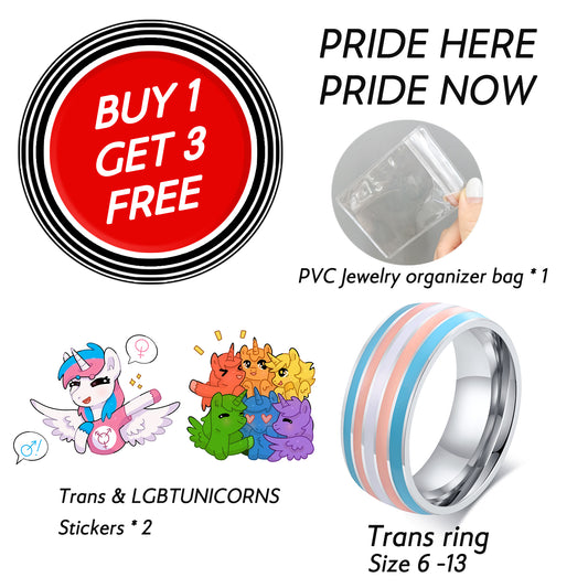 Transgender Ring, Trans Pride Stainless Steel Ring, Size 6-13