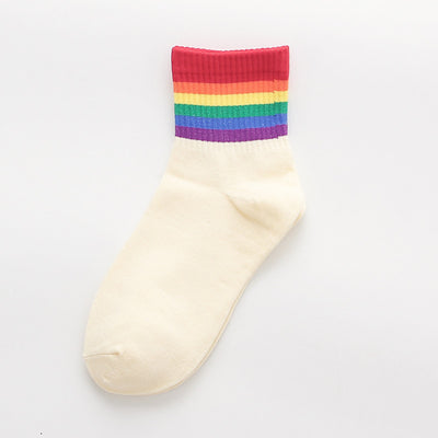 LGBT Pride Rainbow Strip Socks All-match Style Sockings