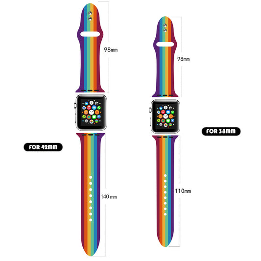 LGBT Unicorns Apple Watch Strap New Rainbow Silicone Strap iWatch5/4/3 Belt
