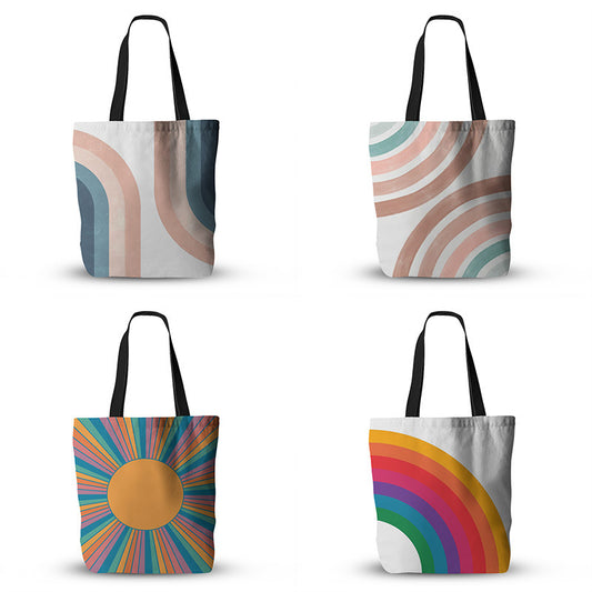 LGBT Pride Rainbow Canvas Shopping Bag Pop Retro Morandi Poly Cotton Bag