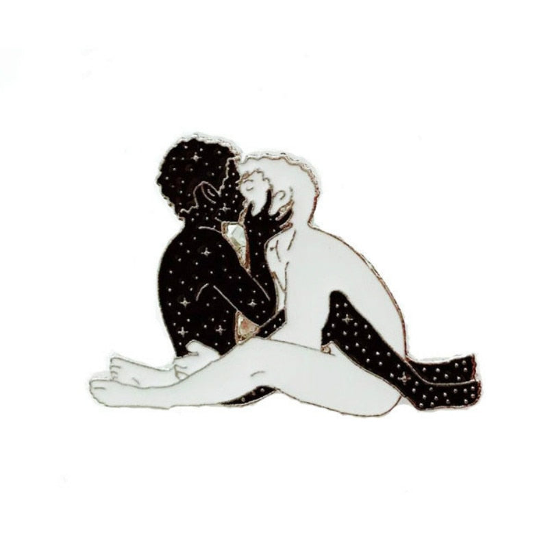 LGBT Kissing Pins Embrace Passionate Men Gay Lesbian Couples Brooches