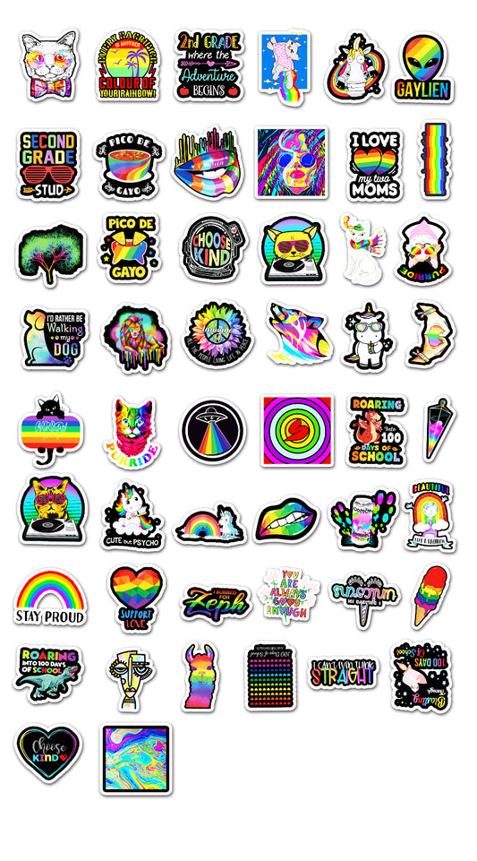 LGBT Rainbow Pride DIY Stickers For Laptop, Suitcase, Fridge, Helmet, Phone Case, Skateboard