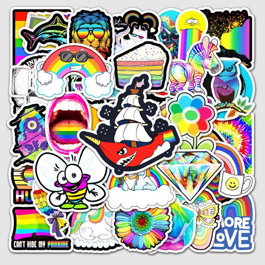 LGBT Rainbow Pride DIY Stickers For Laptop, Suitcase, Fridge, Helmet, Phone Case, Skateboard