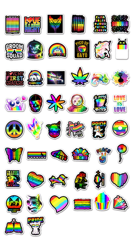 LGBT Rainbow Pride DIY Stickers For Laptop, Suitcase, Fridge, Helmet, Phone Case, Skateboard