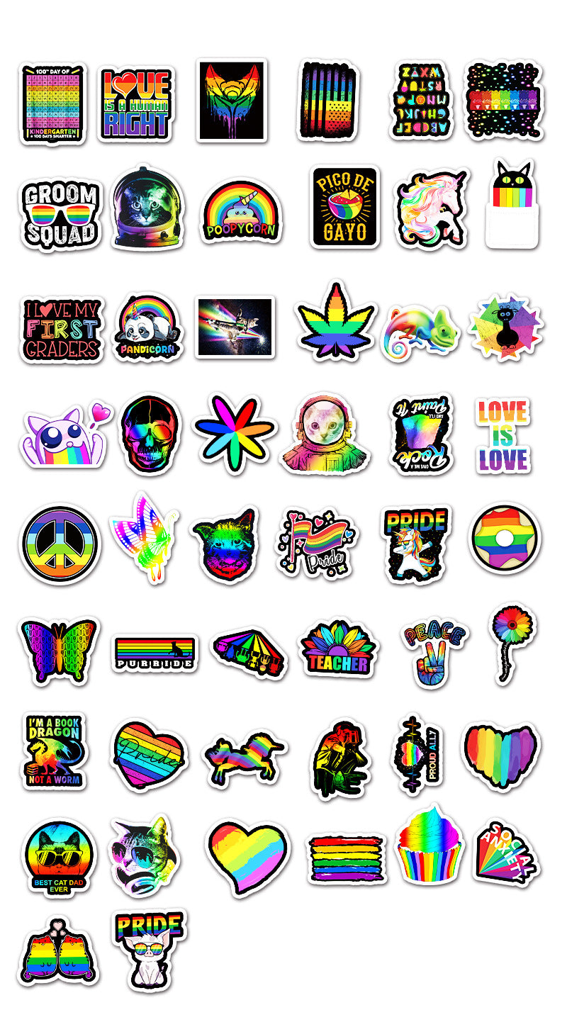 LGBT Rainbow Pride DIY Stickers For Laptop, Suitcase, Fridge, Helmet, Phone Case, Skateboard