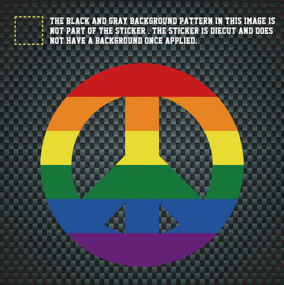 LGBT Unicorns Rainbow Round Peace Sign Car Sticker