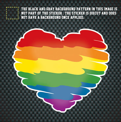 LGBT Unicorns Rainbow Doodle Heart Shape Car Sticker