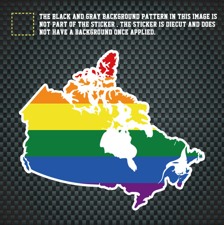 LGBT Unicorns Rainbow Pride Canada Shape Car Sticker