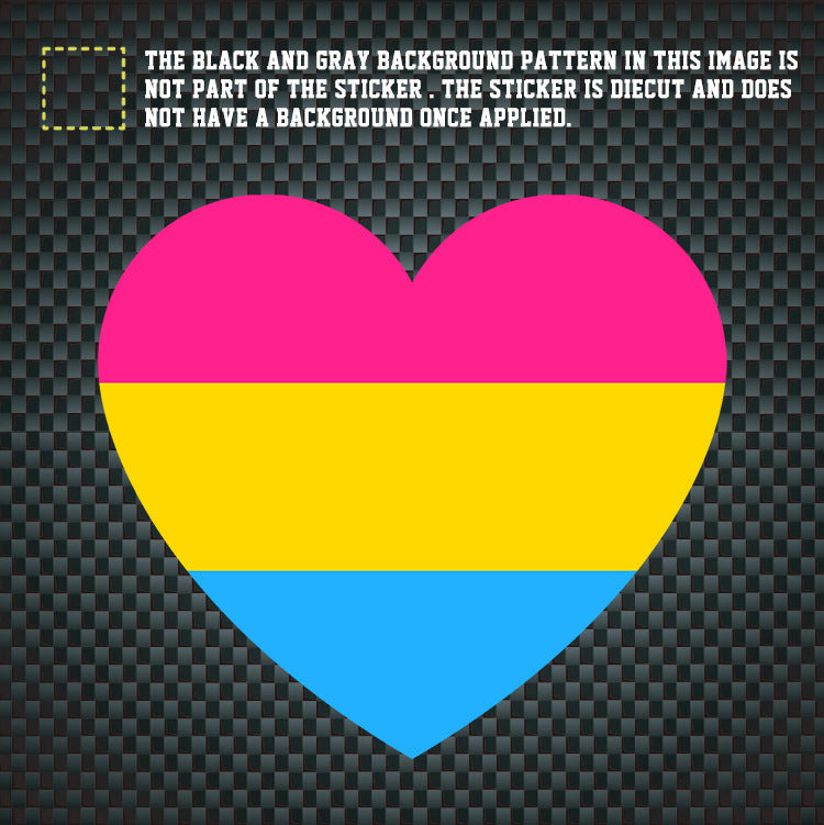 LGBT Unicorns Rainbow Pride Pansexual Heart Shape Car Sticker