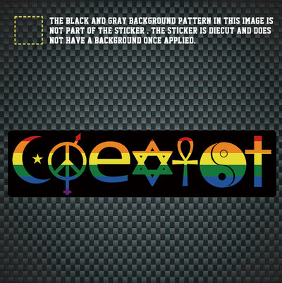 LGBT Unicorns Rainbow Pride Peaceful Coexistence Car Sticker