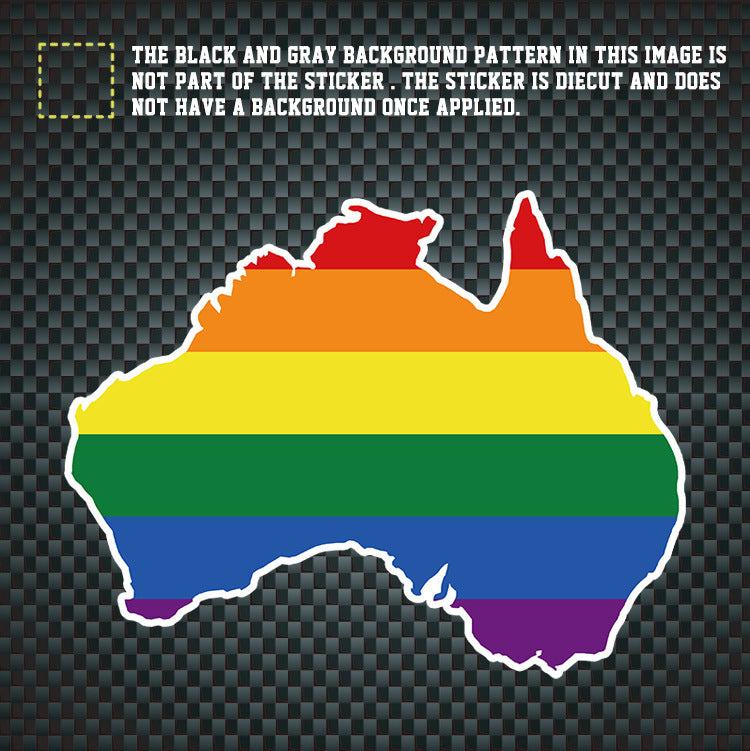 LGBT Unicorns Rainbow Pride Australia Map Car Sticker