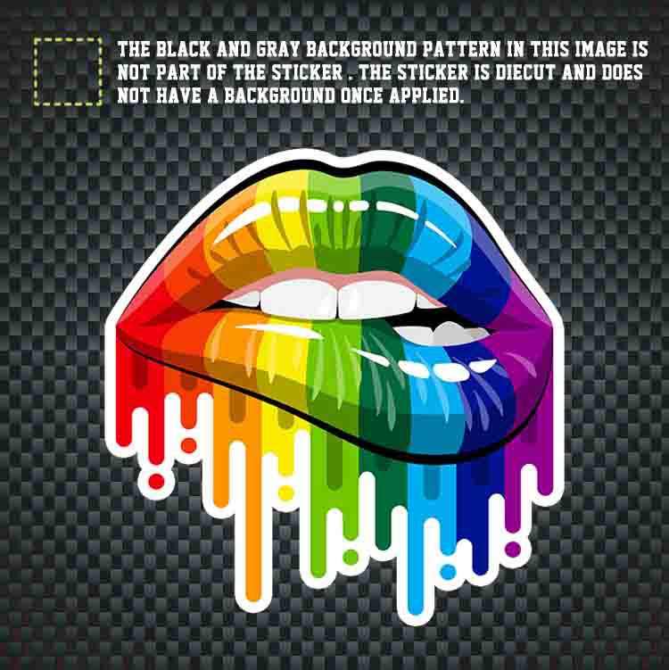 LGBT Unicorns Rainbow Pride Mouth Shape Car Sticker