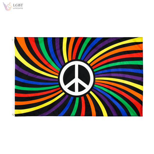 LGBT Unicorns Rainbow Peace Flag 3x5 Ft