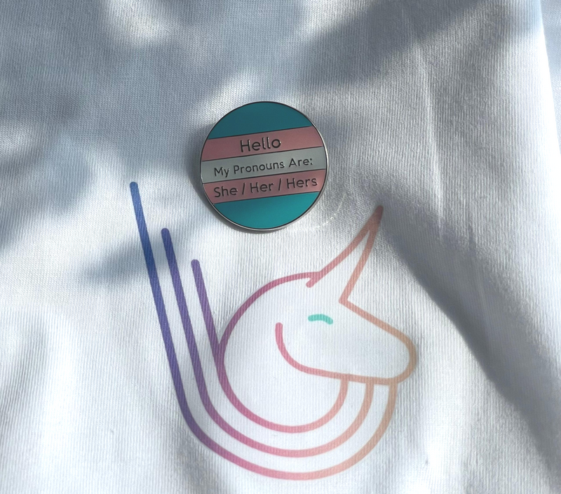 LGBT Pride Parade Transgender Pride Pronouns Pin She/Her/Hers Brooch Come Out Pin