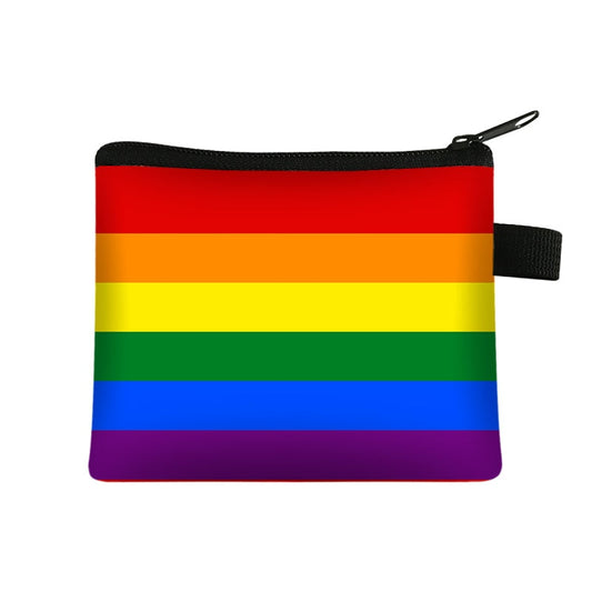 LGBT Rainbow Love Wins Coin Purse Money Bags Key Card Wallet Zipper Purses