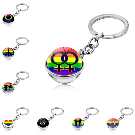 LGBT Rainbow Gender Symbol Pride Slogan Keychain Gifts