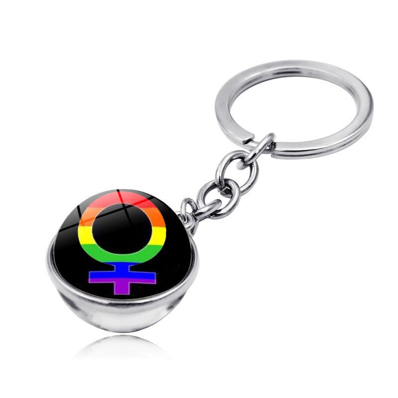 LGBT Rainbow Gender Symbol Pride Slogan Keychain Gifts