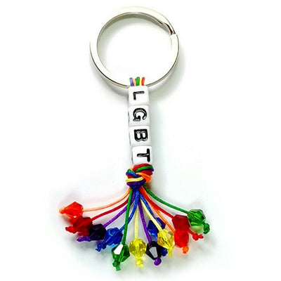 LGBT Rainbow Pride Tassel Letter Crystal Key Chain