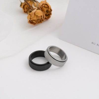 LGBT Pride Gay Asexual Black/Silver Frosted Ring For Valentine's Day Gifts Jewelry