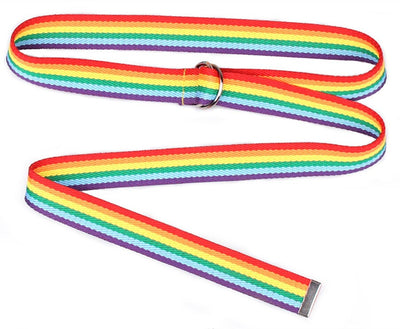 LGBT Pride Six-color Rainbow Belt Strong And Durable Canvas Double Loop Belt Valentine's Day Gift