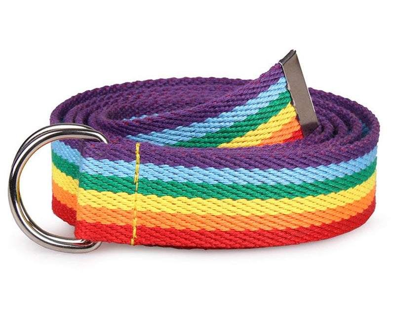 LGBT Pride Six-color Rainbow Belt Strong And Durable Canvas Double Loop Belt Valentine&