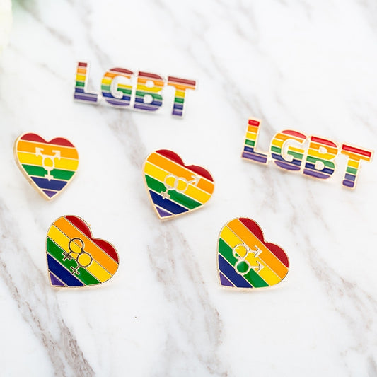 LGBT Rainbow Love Badge Gender Symbol Metal Lapel Pin