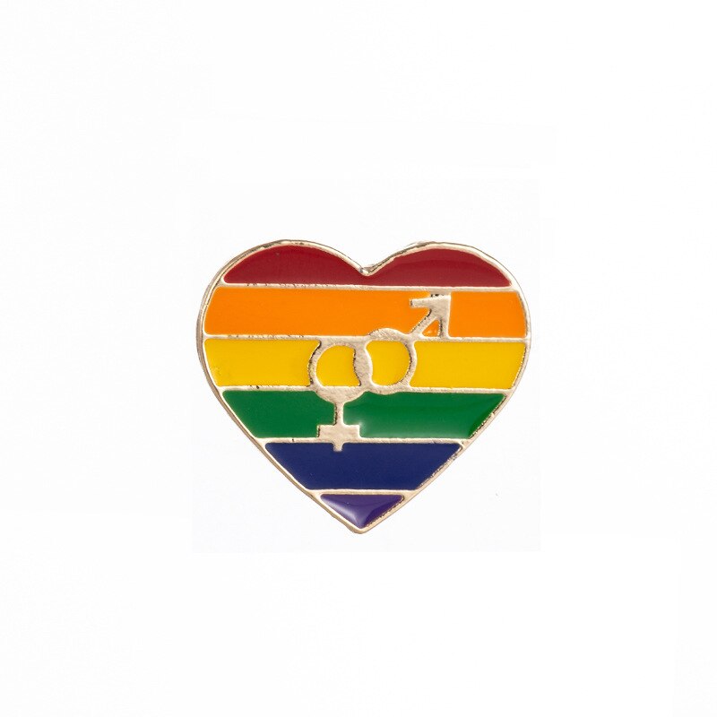 LGBT Rainbow Love Badge Gender Symbol Metal Lapel Pin
