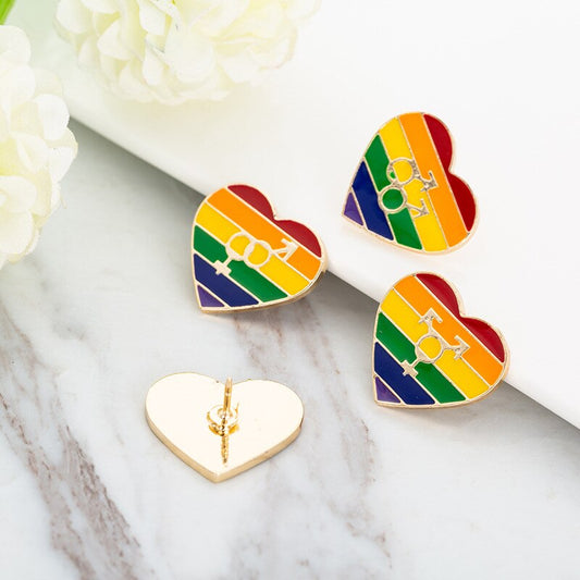 LGBT Rainbow Love Badge Gender Symbol Metal Lapel Pin